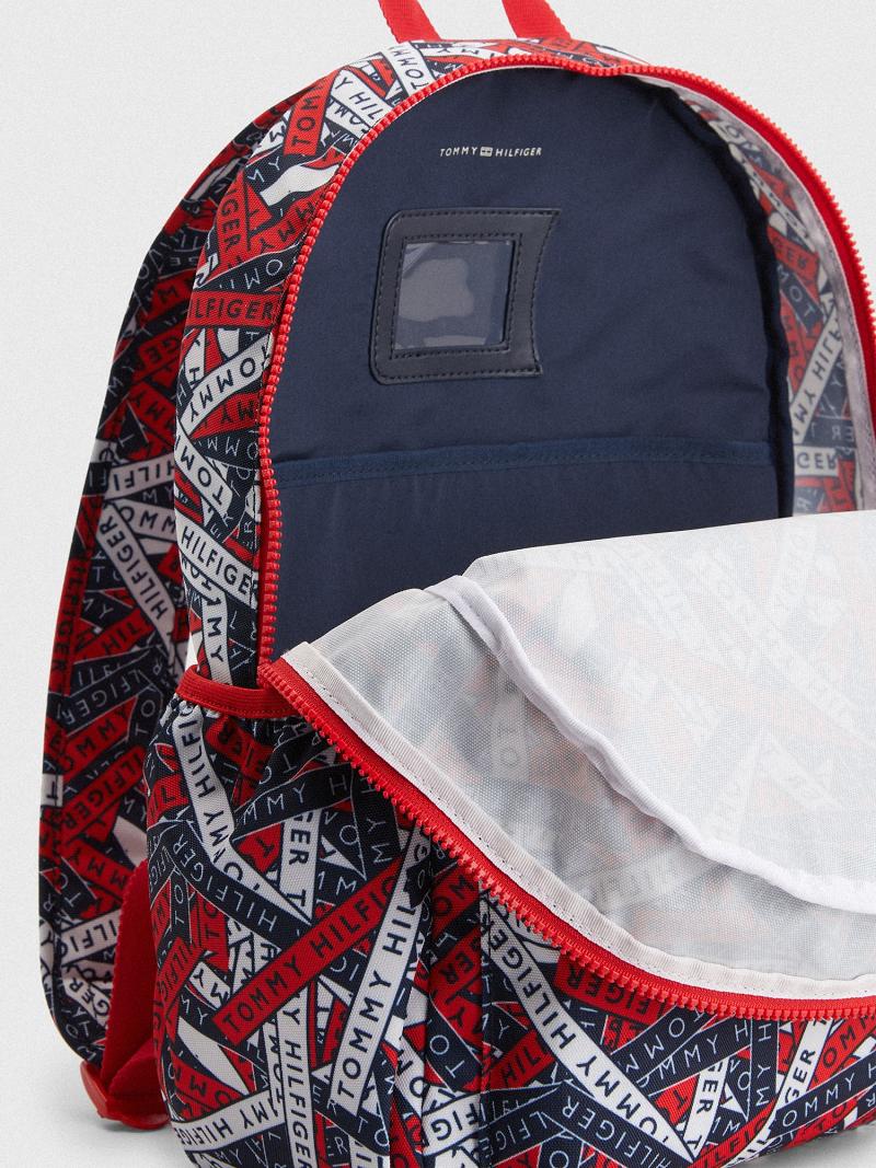 Fiú Tommy Hilfiger Big Logo Tape Print Backpack Táska Színes | HU 2351WNB